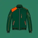 forest green zip-up jacket with red-orange accents image